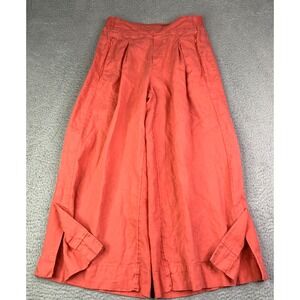 Athleta Pants Womens Size 6 Playa 100% Linen Wide Leg Crop Pull On Lagenlook